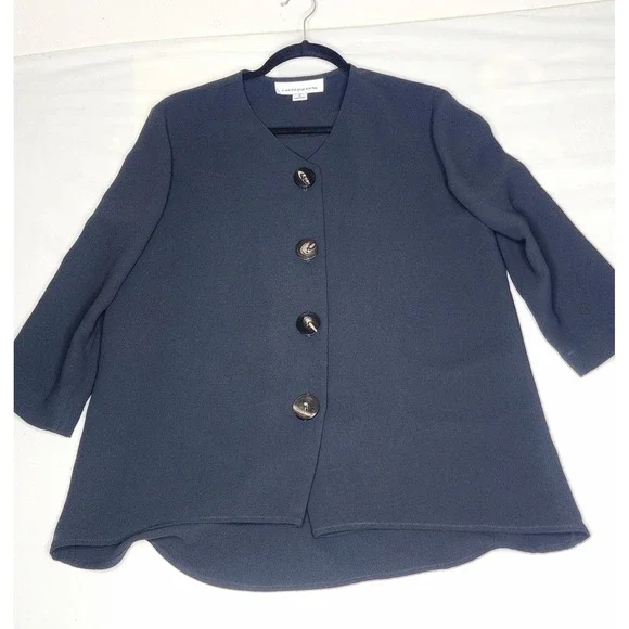 Caroline Rose Jacket Top Women's Small Button Front 3/4 Sleeve Classic - Picture 1 of 4